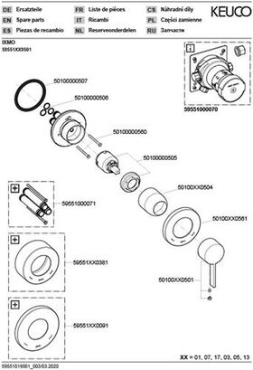 Keuco Einhebelmischer IXMO Pure UP Rosette rund vc