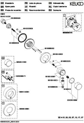 Keuco Umstellventil IXMO UP f 3 Verbr Rosette rund sw ma