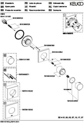 Keuco Absperrventil IXMO UP f 1 Verbr Rosette eckig sw ma