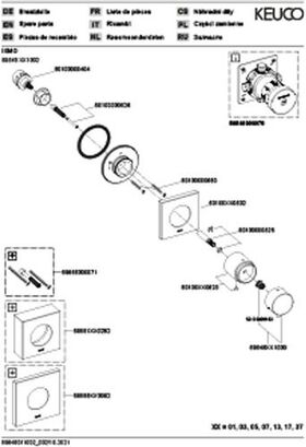 Keuco Umstellventil IXMO UP f 3 Verbr Rosette eckig sw ma