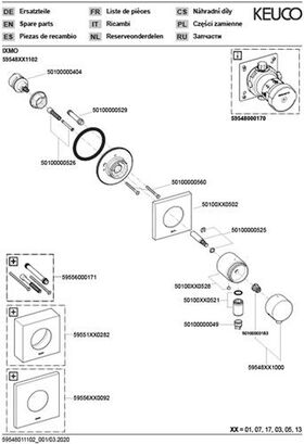 Keuco Umstellventil IXMO UP f 3 Verbr Rosette eckig vc