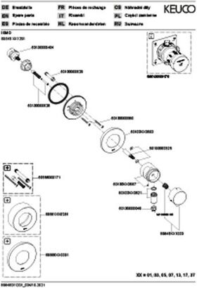 Keuco Umstellventil IXMO UP f 3 Verbr Rosette rund sw ma