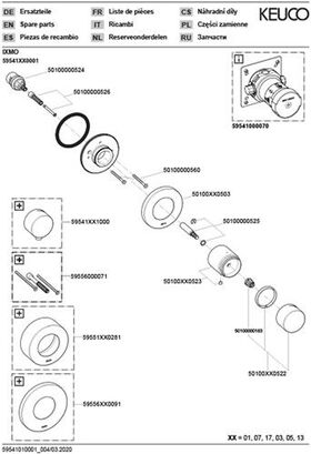 Keuco Absperrventil IXMO UP f 1 Verbr Rosette rund vc