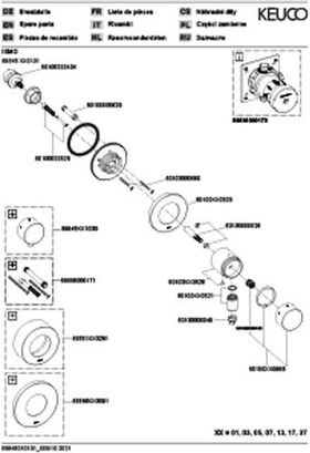 Keuco Umstellventil IXMO UP f 3 Verbr Rosette rund sw ma