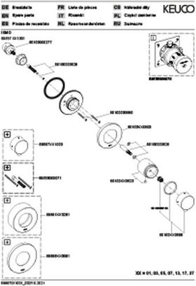 Keuco Umstellventil IXMO UP f 2 Verbr Rosette rund sw ma