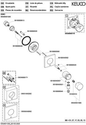 Keuco Umstellventil IXMO UP f 3 Verbr Ros ec Sw-chr gebü