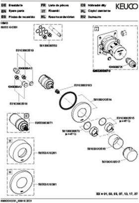 Keuco Thermostatarmatur IXMO UP Rosette rund sw ma