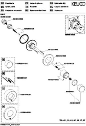 Keuco Umstellventil IXMO UP f 2 Verbr Rosette rund sw ma