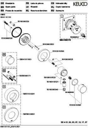 Keuco Absperrventil IXMO UP f 1 Verbr Rosette rund sw ma