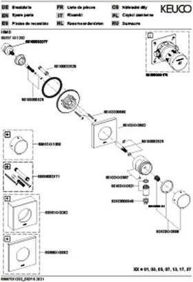 Keuco Umstellventil IXMO UP f 2 Verbr Rosette eckig schwarz matt