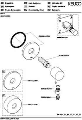 Keuco Schlauchanschluss IXMO Rosette rund sw ma