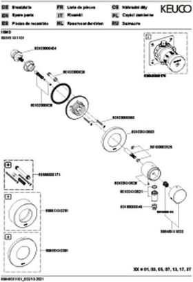 Keuco Umstellventil IXMO UP f 3 Verbr Rosette rund sw ma