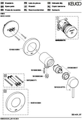 Keuco EH-Brausemischer IXMO_solo Soft UP m Schlauchans. Rosette rund vc