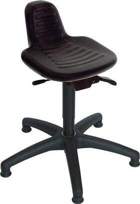 Drehhocker Bodengleiter PU-Schaum schwarz Sitz-H.420-610mm LOTZ