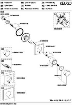 Keuco Umstellventil IXMO UP f 3 Verbr Rosette eckig sw ma