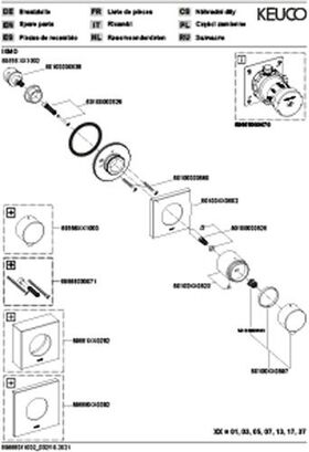 Keuco Umstellventil IXMO UP f 2 Verbr Rosette eckig sw ma