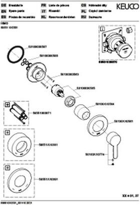 Keuco Einhebelmischer IXMO Flat UP Rosette rund sw ma