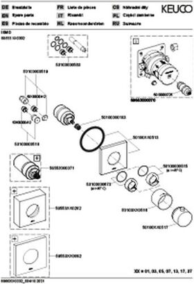 Keuco Thermostatarmatur IXMO UP Rosette eckig sw ma