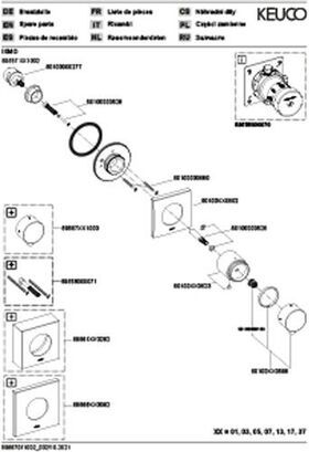 Keuco Umstellventil IXMO UP f 2 Verbr Rosette eckig sw ma