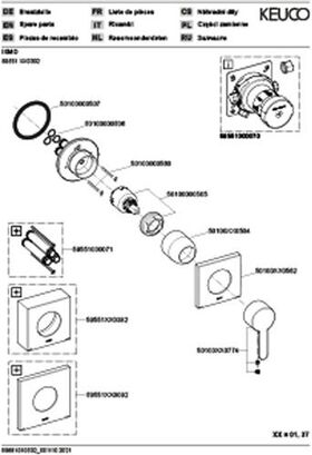 Keuco Einhebelmischer IXMO Flat UP Rosette eckig sw ma