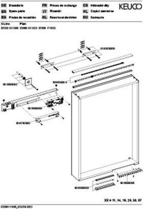 Keuco Lichtspiegel X-LINE Spiegelheizung 500x700x105mm vulkanit