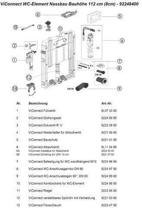 V&B WC-Montageelement Compact ViConnect für Nassbau 650x786x80mm