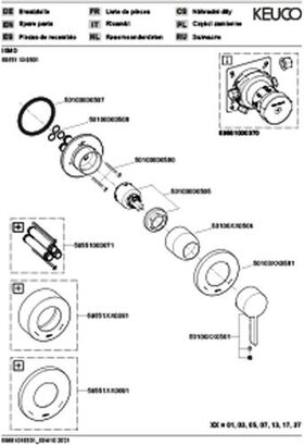 Keuco Einhebelmischer IXMO Pure UP Rosette rund sw ma