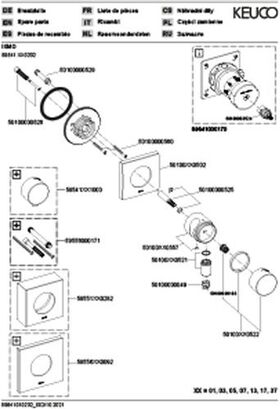 Keuco Absperrventil IXMO UP f 1 Verbr Rosette eckig sw ma