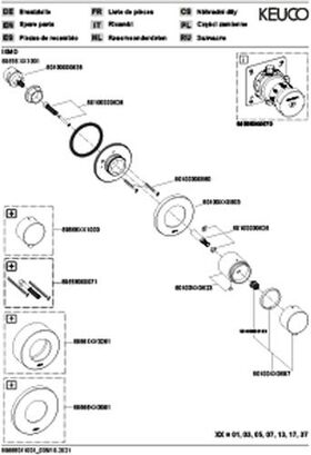 Keuco Umstellventil IXMO UP f 2 Verbr Rosette rund sw ma