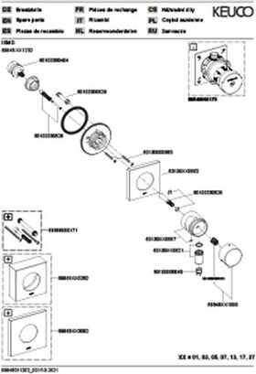 Keuco Umstellventil IXMO UP f 3 Verbr Rosette eckig sw ma