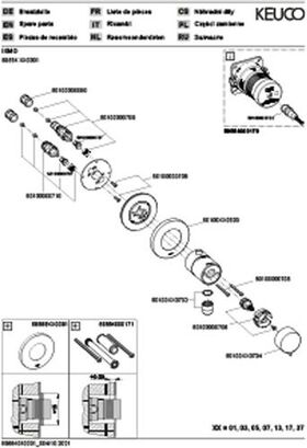 Keuco Thermostat-Brausemischer IXMO_solo UP m Schlauchans. Ros rund sw ma