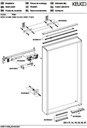 Keuco Lichtspiegel PLAN sil-gebz-elo 460x850x105mm