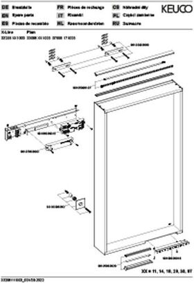 Keuco Lichtspiegel X-LINE DALI, Spiegelheizung 460x850x105mm Inox