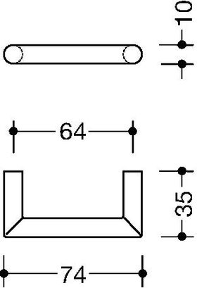 Möbelgriff 562.10B64 PA 98 signalweiß ma 64mm D.10mm HEWI