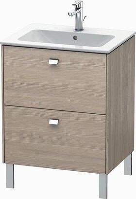 Duravit Waschtischunterbau BRIOSO Griffe chrom 683x620x479mm pine silver