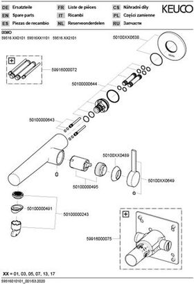 Keuco EH-WT-MI IXMO Pure UP Ausldg 165mm vc