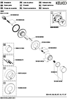 Keuco Absperrventil IXMO UP f 1 Verbr Rosette rund sw ma