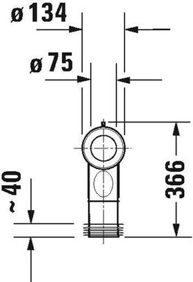 Duravit Vario-Ablaufbogen Abgang senkrecht d= 90mm