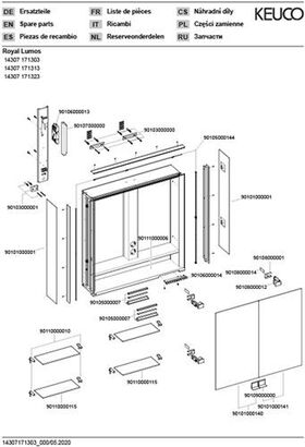 Keuco Spiegelschrank ROYAL LUMOS DALI 700x735x165mm