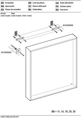 Keuco Kristallspiegel X-LINE 650x700x105mm anthrazit