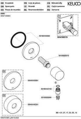 Keuco Schlauchanschluss IXMO Rosette rund alu-fin