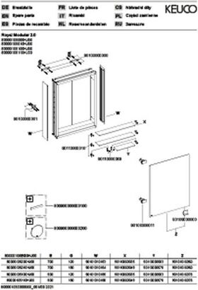 Keuco Spiegelschrank ROYAL MODULAR 2.0 Breite 500mm Höhe 700mm Tiefe 160mm