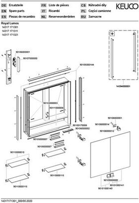 Keuco Spiegelschrank ROYAL LUMOS 700x735x165mm sil-gebz-elo