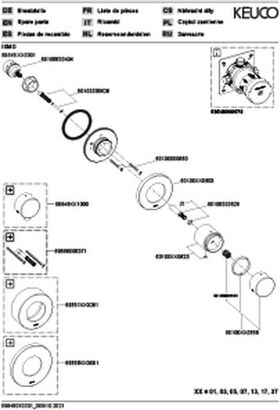 Keuco Umstellventil IXMO UP f 3 Verbr Rosette rund sw ma