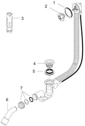 HG Wannenüberlaufgarnitur FLEXAPLUS für Sonderwannen