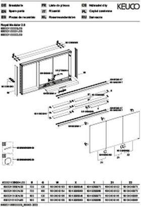 Keuco Spiegelschrank ROYAL MODULAR 2.0 Breite 1300mm Höhe 900mm Tiefe 120mm