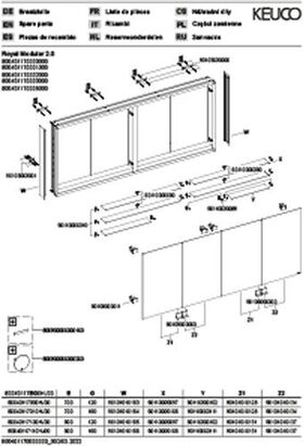 Keuco Spiegelschrank ROYAL MODULAR 2.0 Breite 1700mm Höhe 900mm Tiefe 160mm