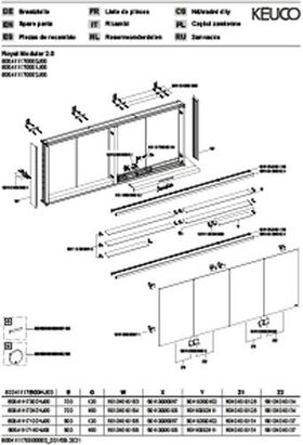 Keuco Spiegelschrank ROYAL MODULAR 2.0 Breite 1700mm Höhe 700mm Tiefe 120mm