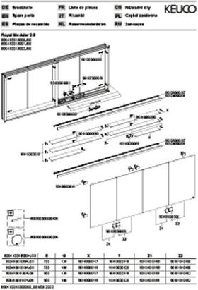 Keuco Spiegelschrank ROYAL MODULAR 2.0 Breite 1750mm Höhe 900mm Tiefe 120mm