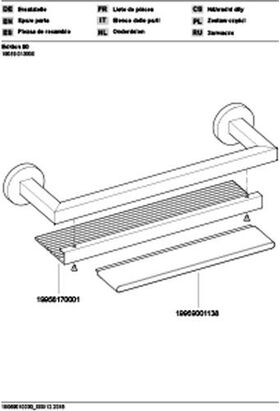 Keuco Duschablage EDITION 90 vc/alu m Glasabzieher 400mm